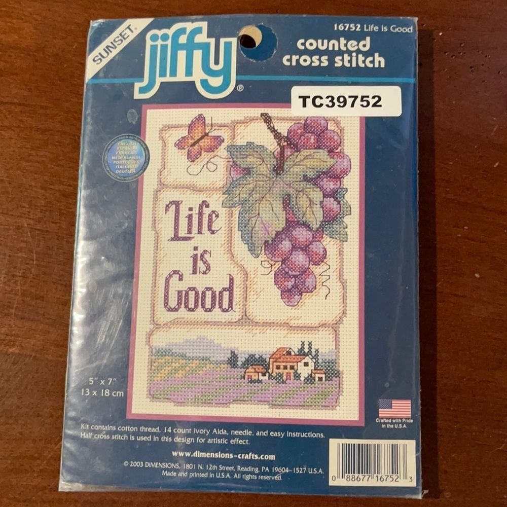 Dimensions Jiffy Counted Cross Stitch Kit Life Is Good